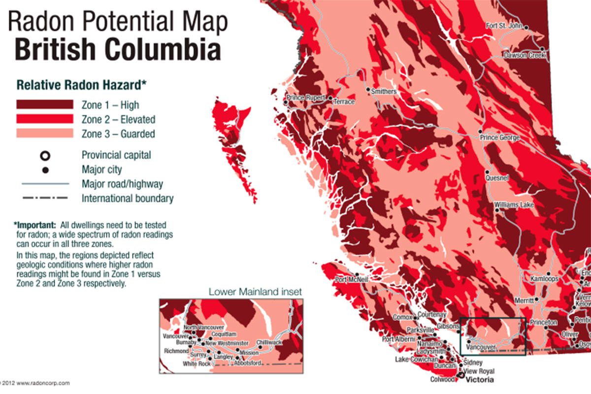 What Is Radon And Should I Be Concerned In BC   Radon Map British Columbia 