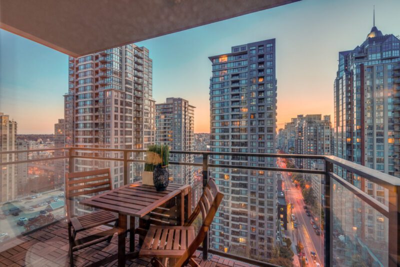 Apartment Balcony at Night
